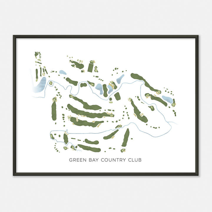 Print of Green Bay Country Club Modern Map