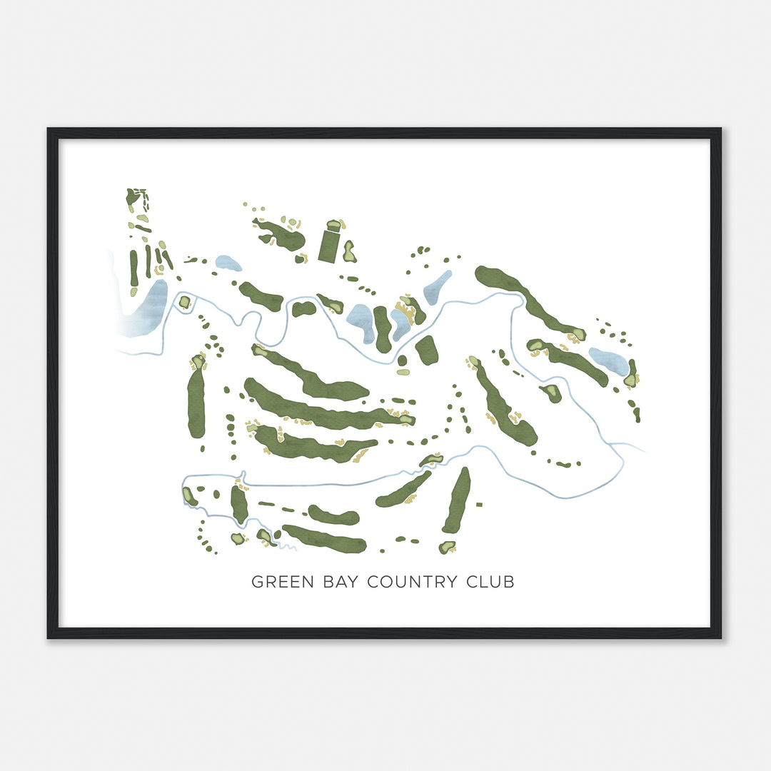 Print of Green Bay Country Club Modern Map
