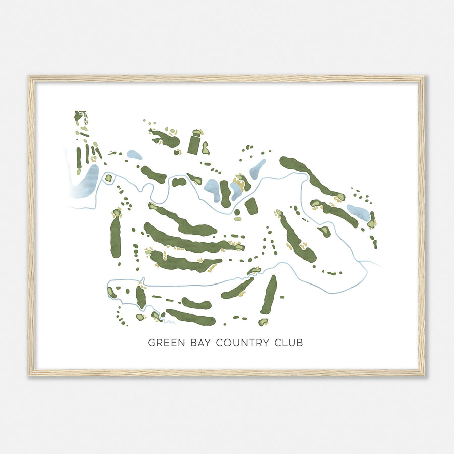 Print of Green Bay Country Club Modern Map