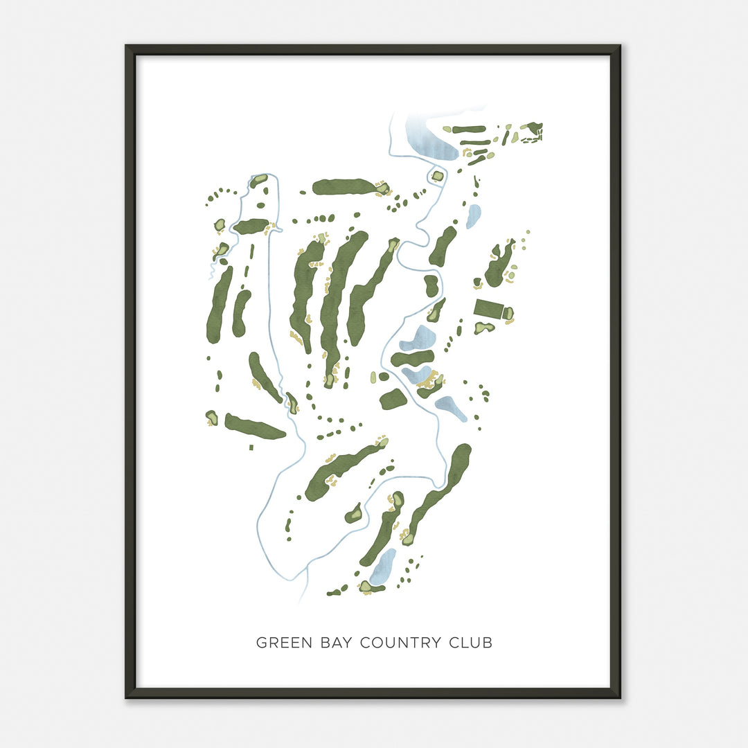 Print of Green Bay Country Club Modern Map