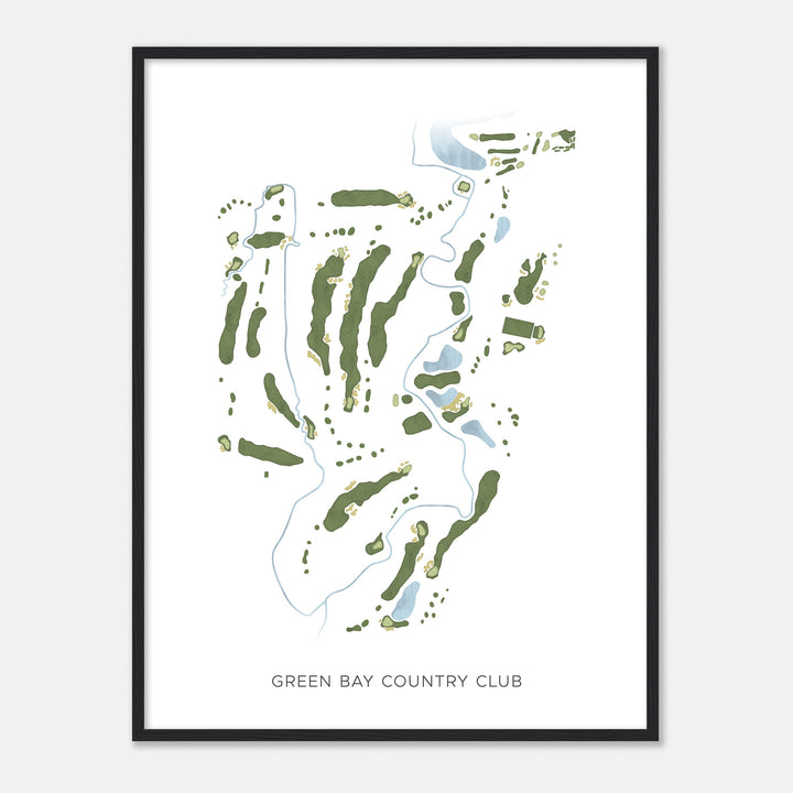 Print of Green Bay Country Club Modern Map