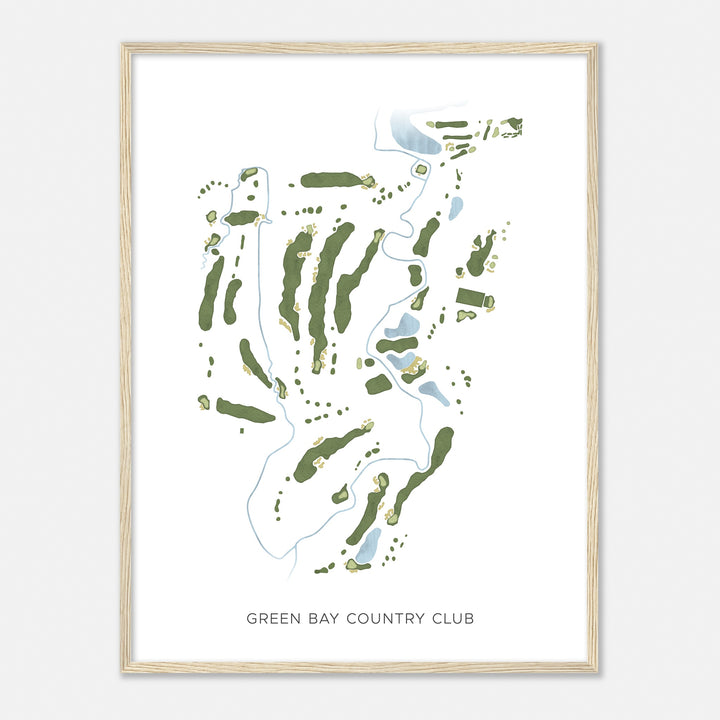 Print of Green Bay Country Club Modern Map