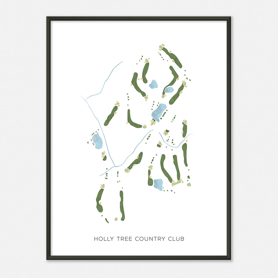 Print of Holly Tree Country Club Modern Map