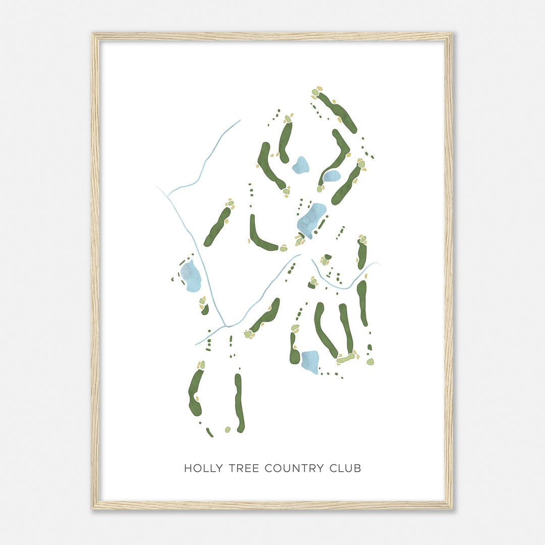 Print of Holly Tree Country Club Modern Map