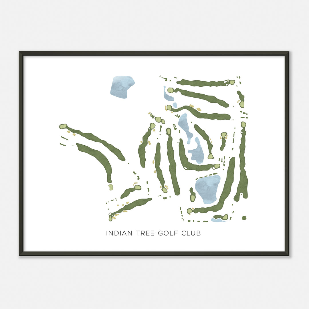 Print of Indian Tree Golf Club Modern Map
