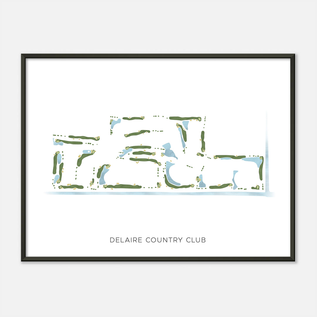 Print of Delaire Country Club Modern Map