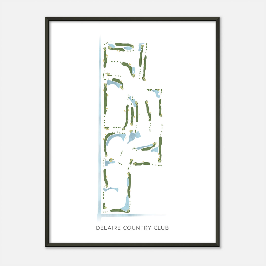 Print of Delaire Country Club Modern Map