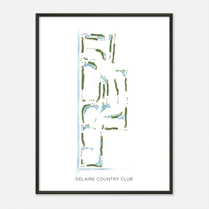 Print of Delaire Country Club Modern Map