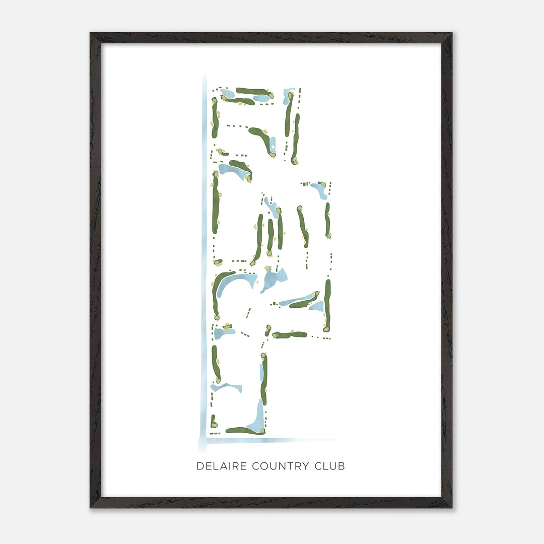 Print of Delaire Country Club Modern Map