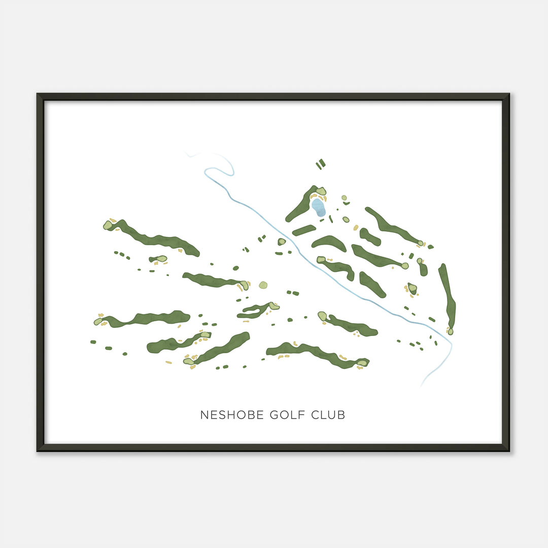 Print of Neshobe Golf Club Modern Map