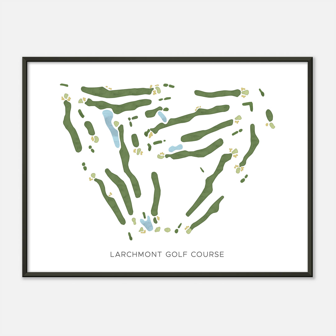Print of Larchmont Golf Course Modern Map