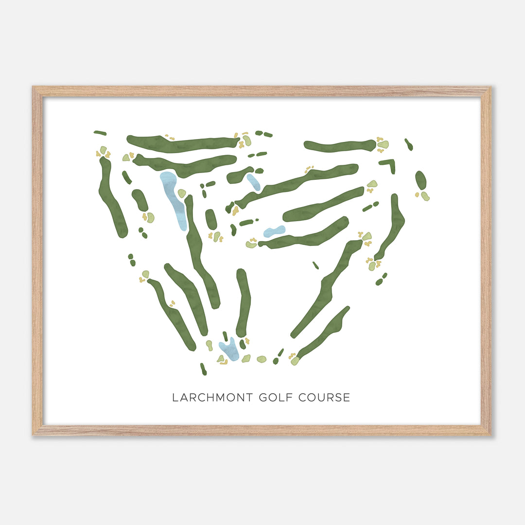 Print of Larchmont Golf Course Modern Map