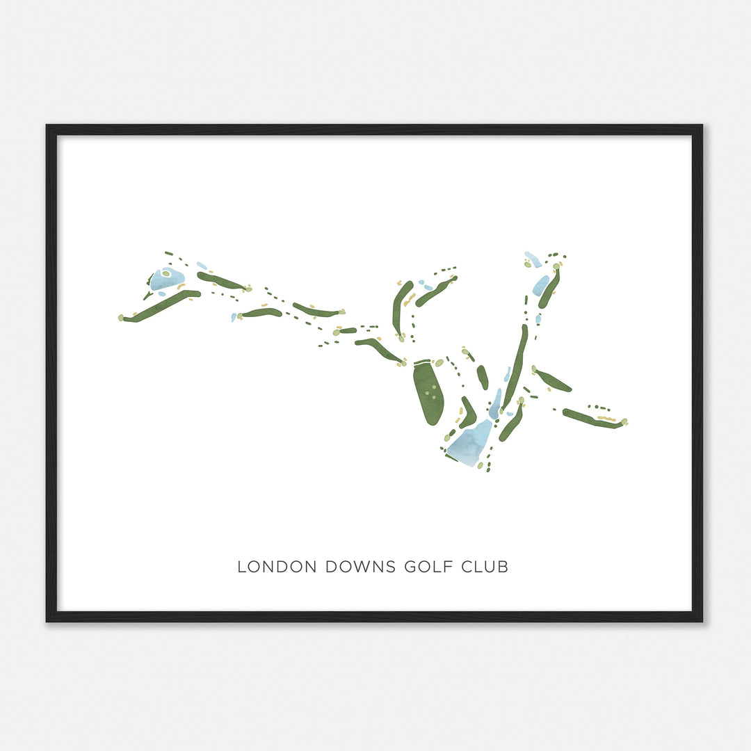 Print of London Downs Golf Club Modern Map