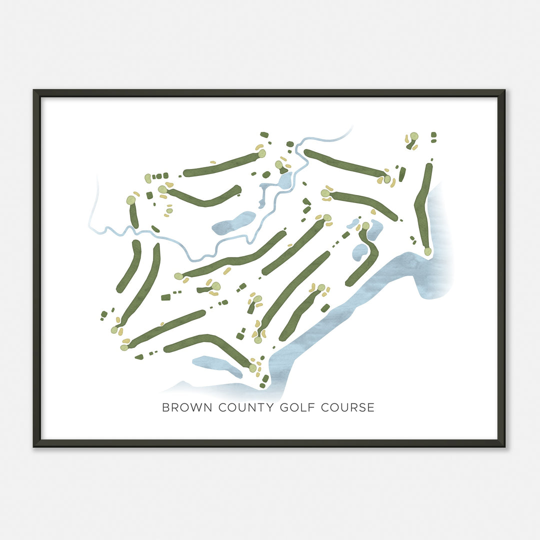 Print of Brown County Golf Course Modern Map