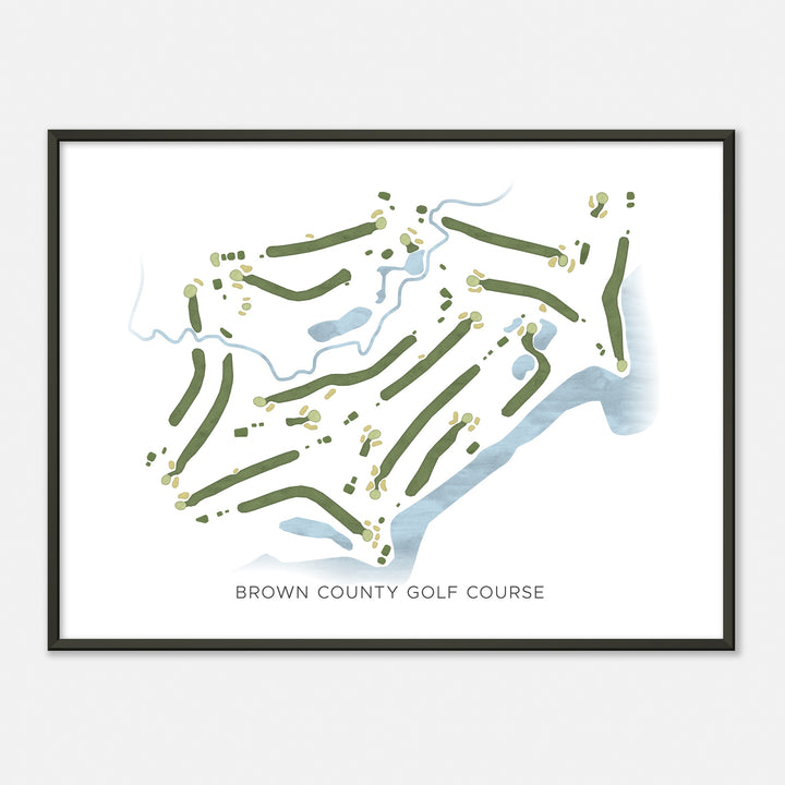 Print of Brown County Golf Course Modern Map