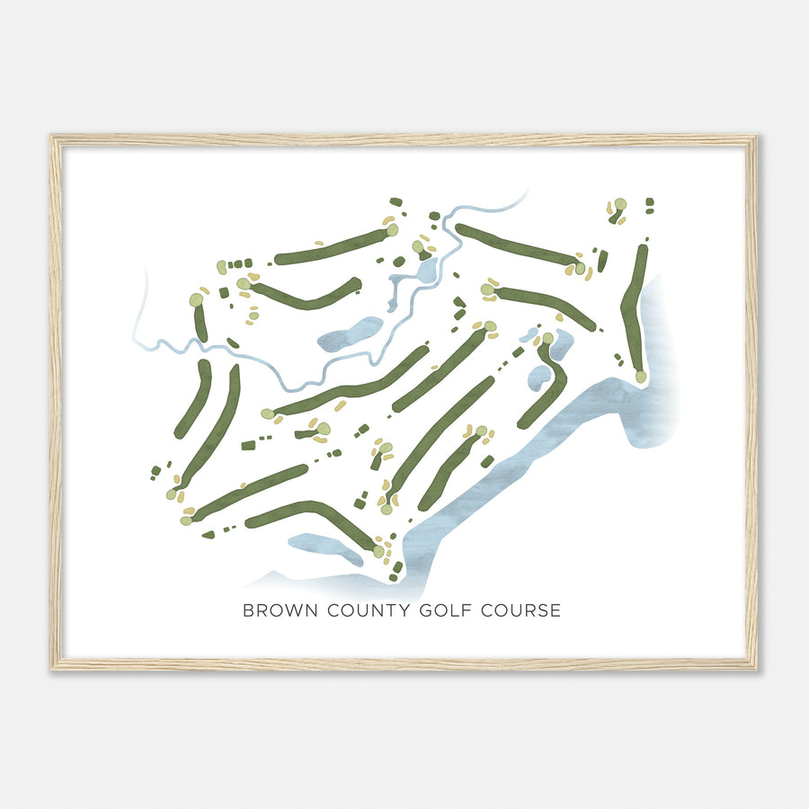 Print of Brown County Golf Course Modern Map