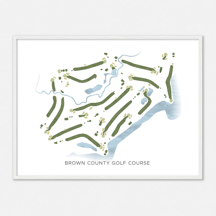 Print of Brown County Golf Course Modern Map