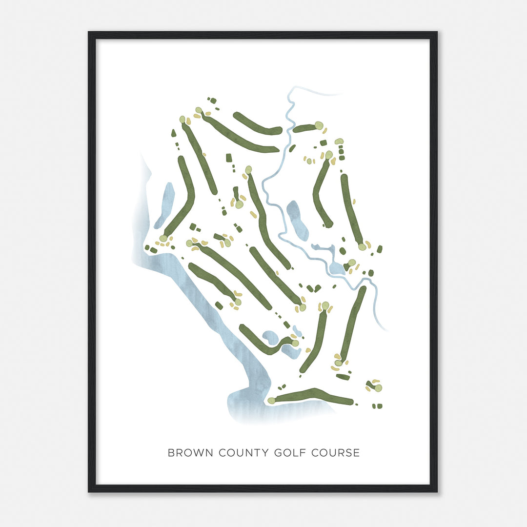 Print of Brown County Golf Course Modern Map