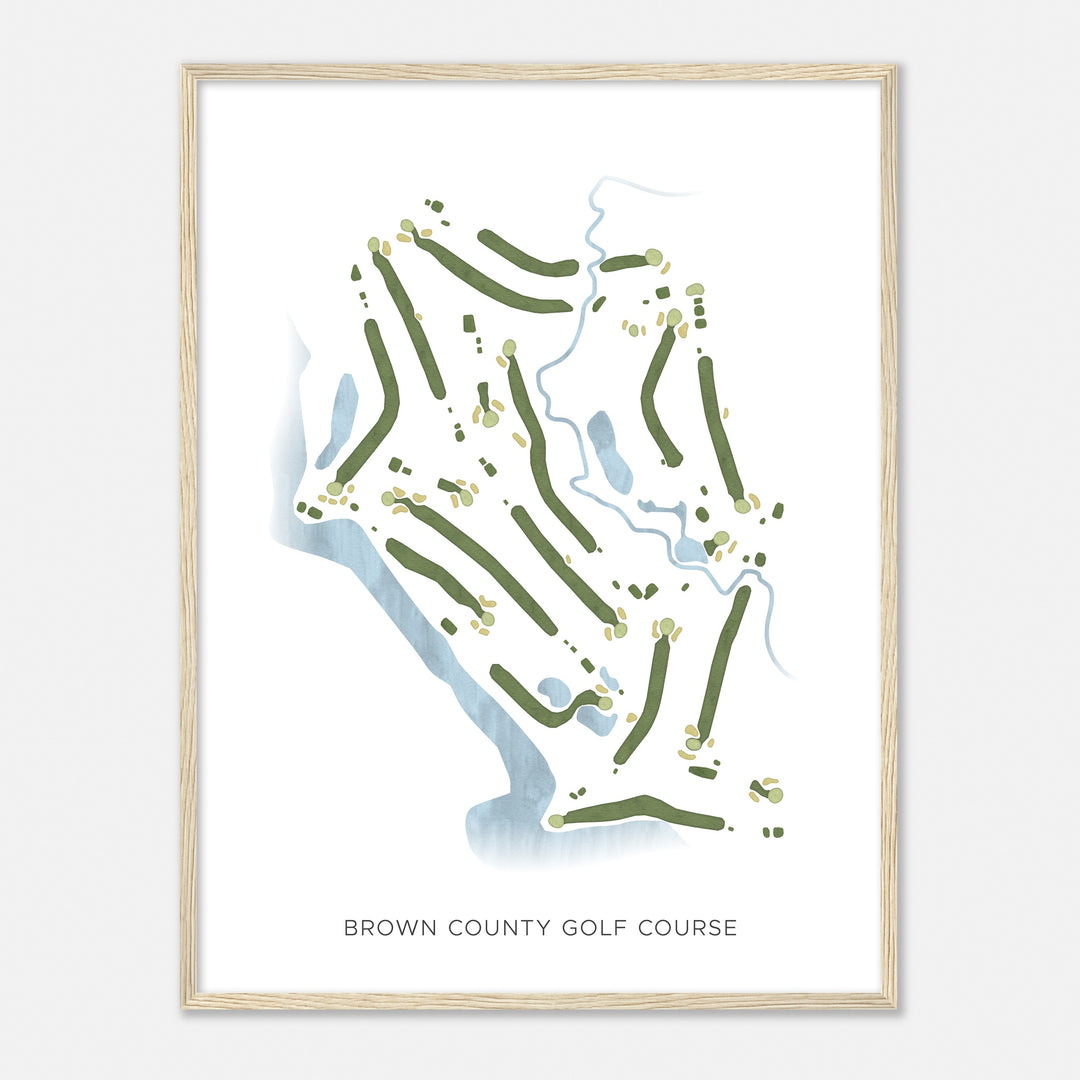 Print of Brown County Golf Course Modern Map