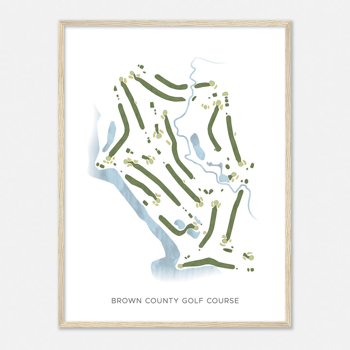 Print of Brown County Golf Course Modern Map