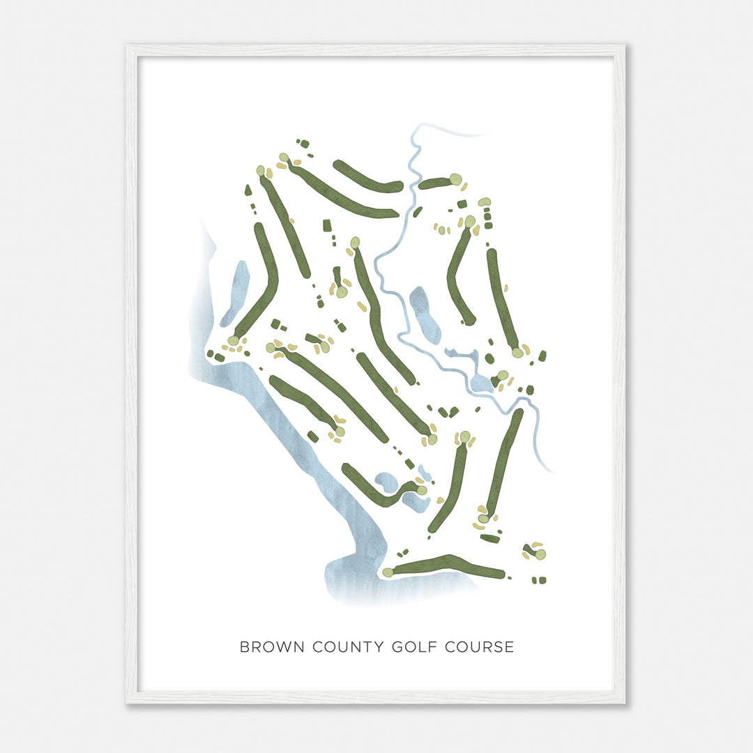 Print of Brown County Golf Course Modern Map