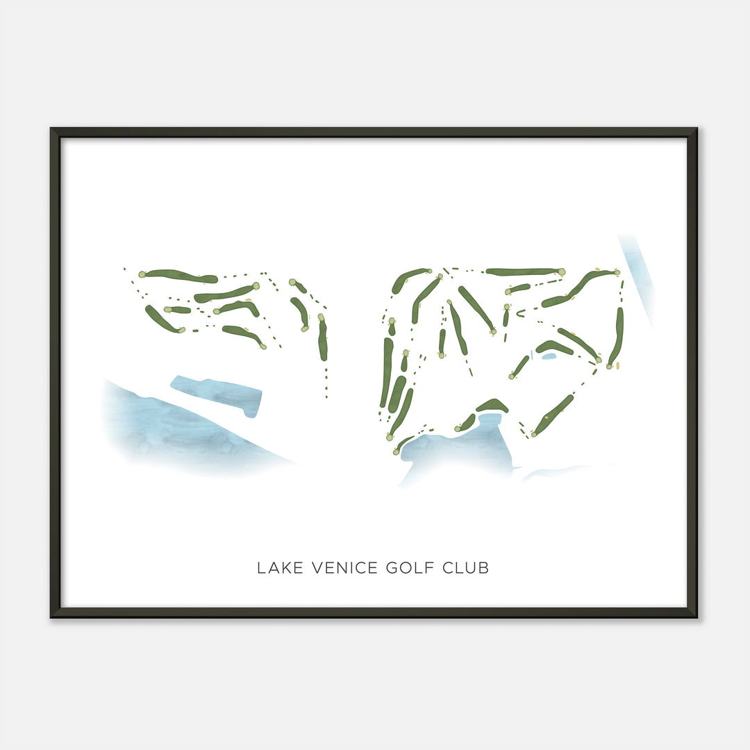 Print of Lake Venice Golf Club Modern Map
