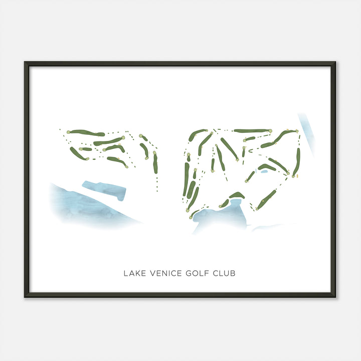 Print of Lake Venice Golf Club Modern Map
