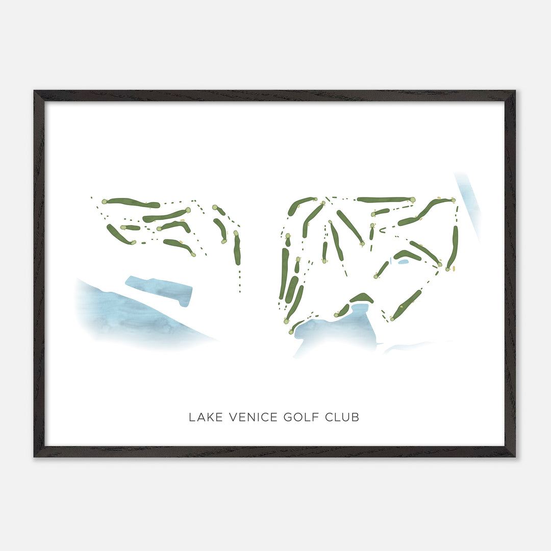 Print of Lake Venice Golf Club Modern Map