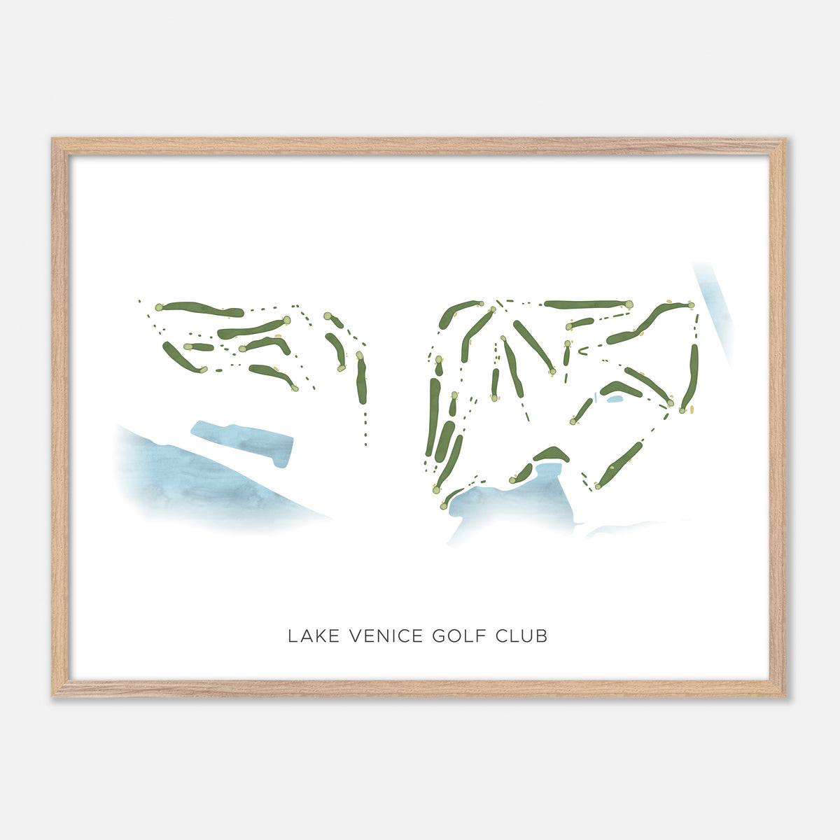 Print of Lake Venice Golf Club Modern Map