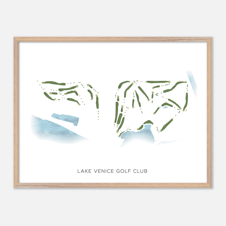 Print of Lake Venice Golf Club Modern Map