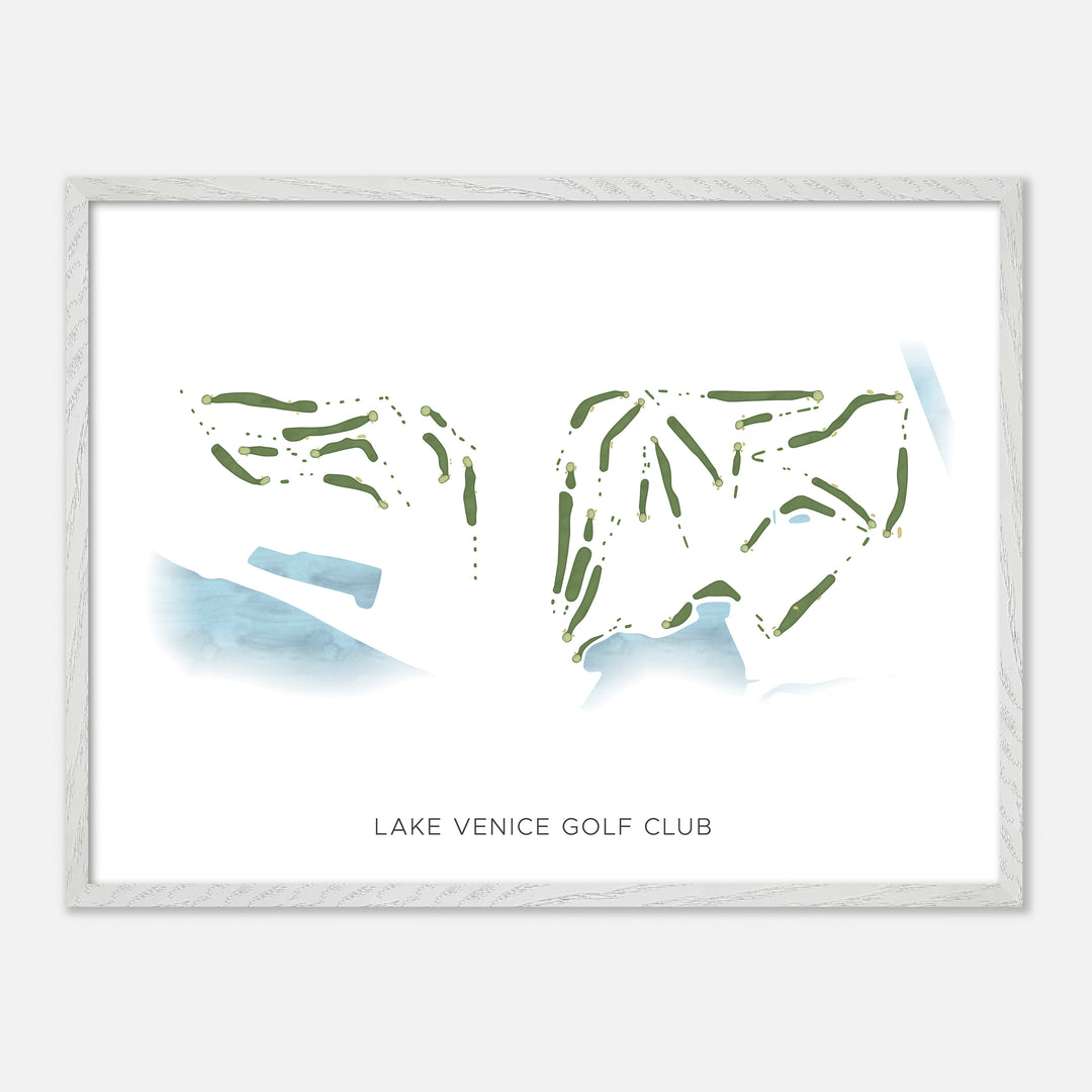 Print of Lake Venice Golf Club Modern Map