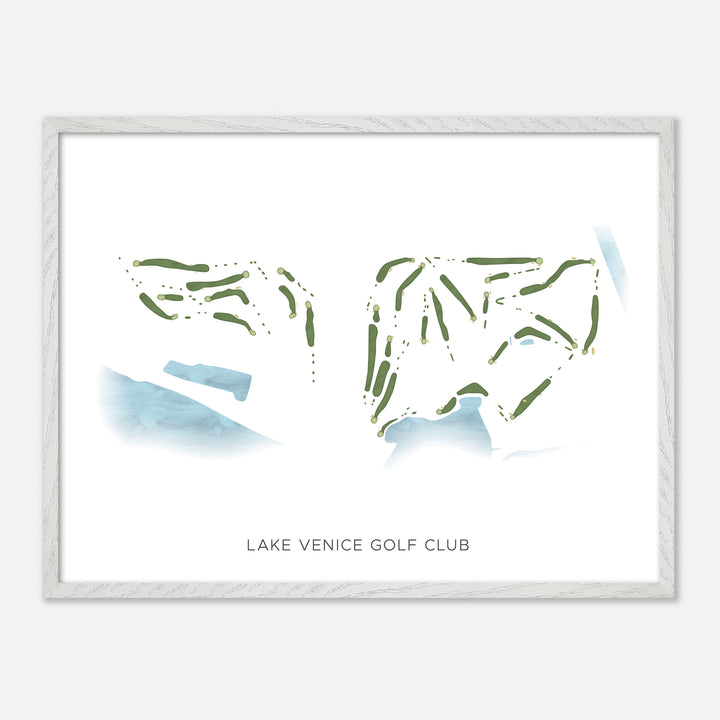 Print of Lake Venice Golf Club Modern Map