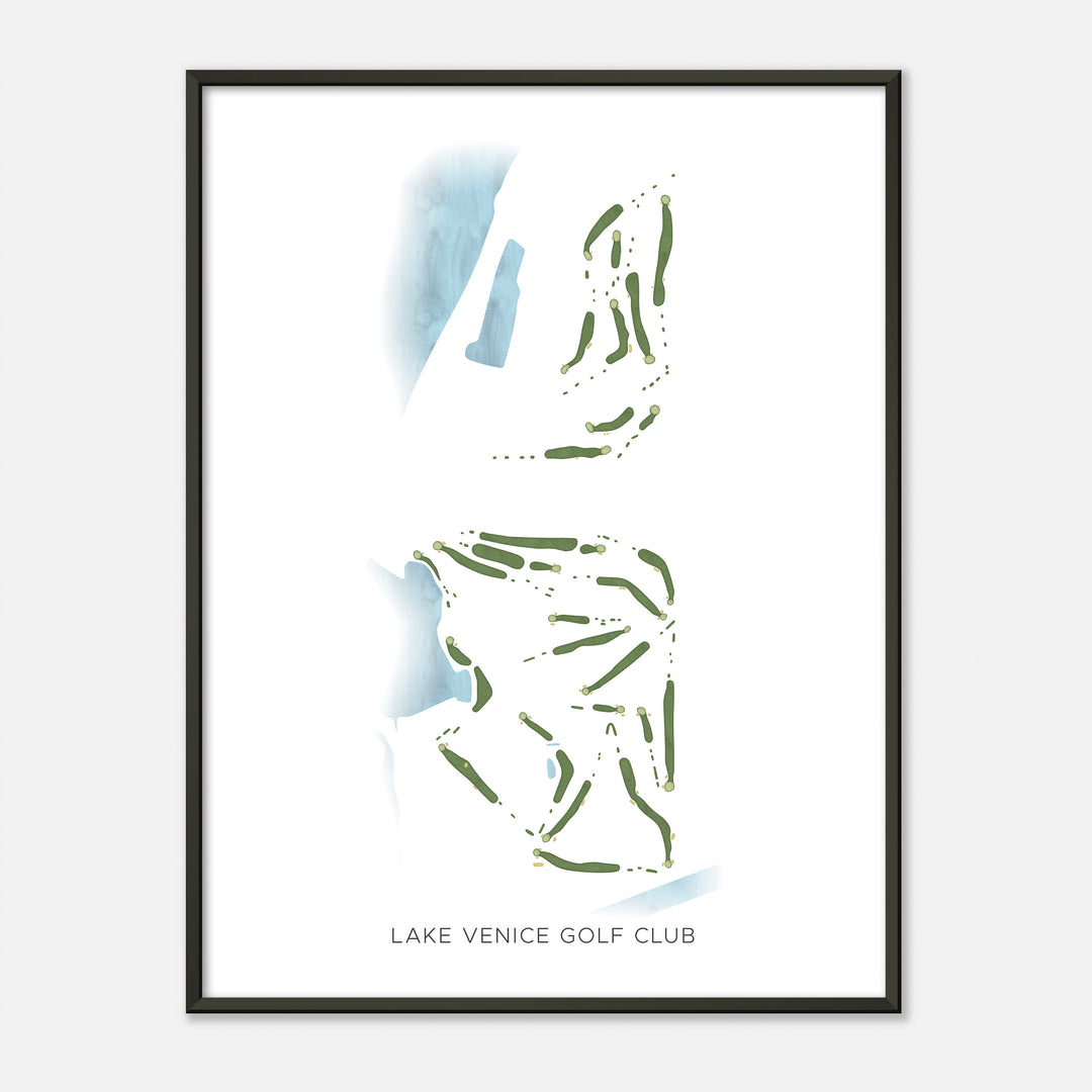 Print of Lake Venice Golf Club Modern Map