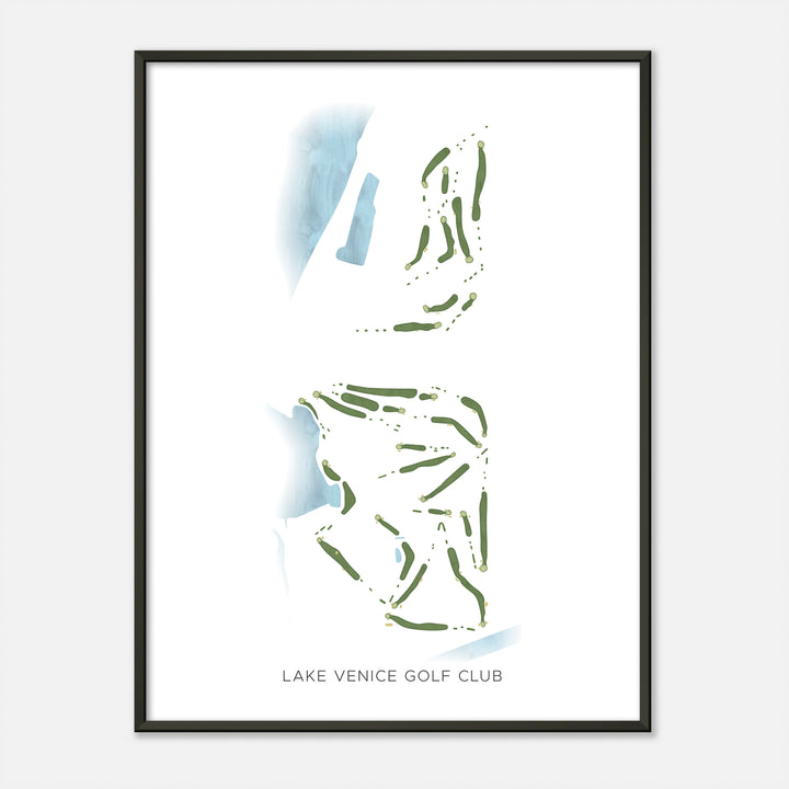 Print of Lake Venice Golf Club Modern Map