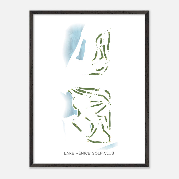 Print of Lake Venice Golf Club Modern Map