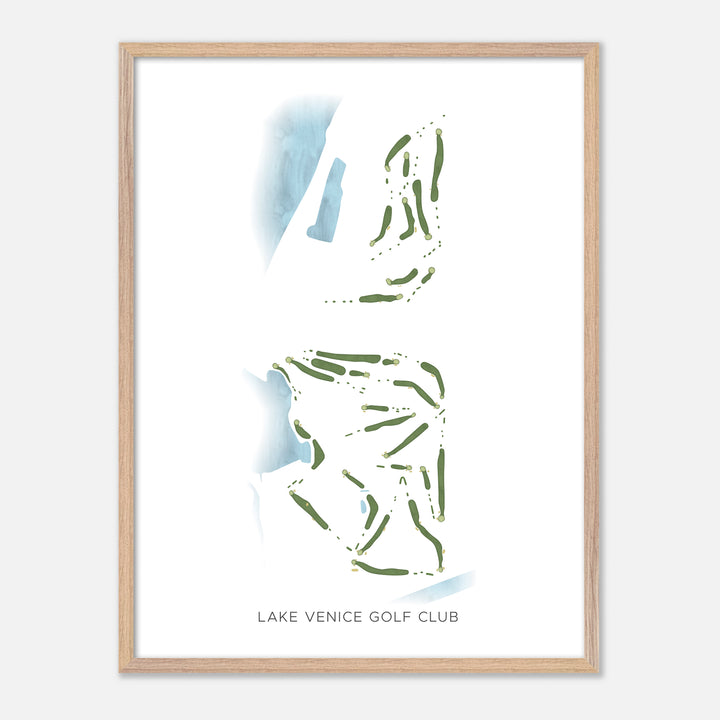 Print of Lake Venice Golf Club Modern Map