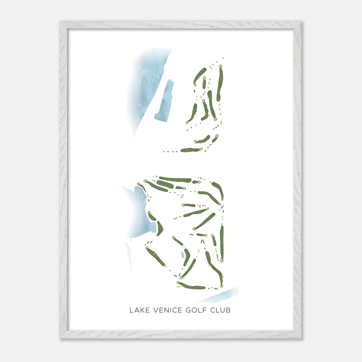 Print of Lake Venice Golf Club Modern Map