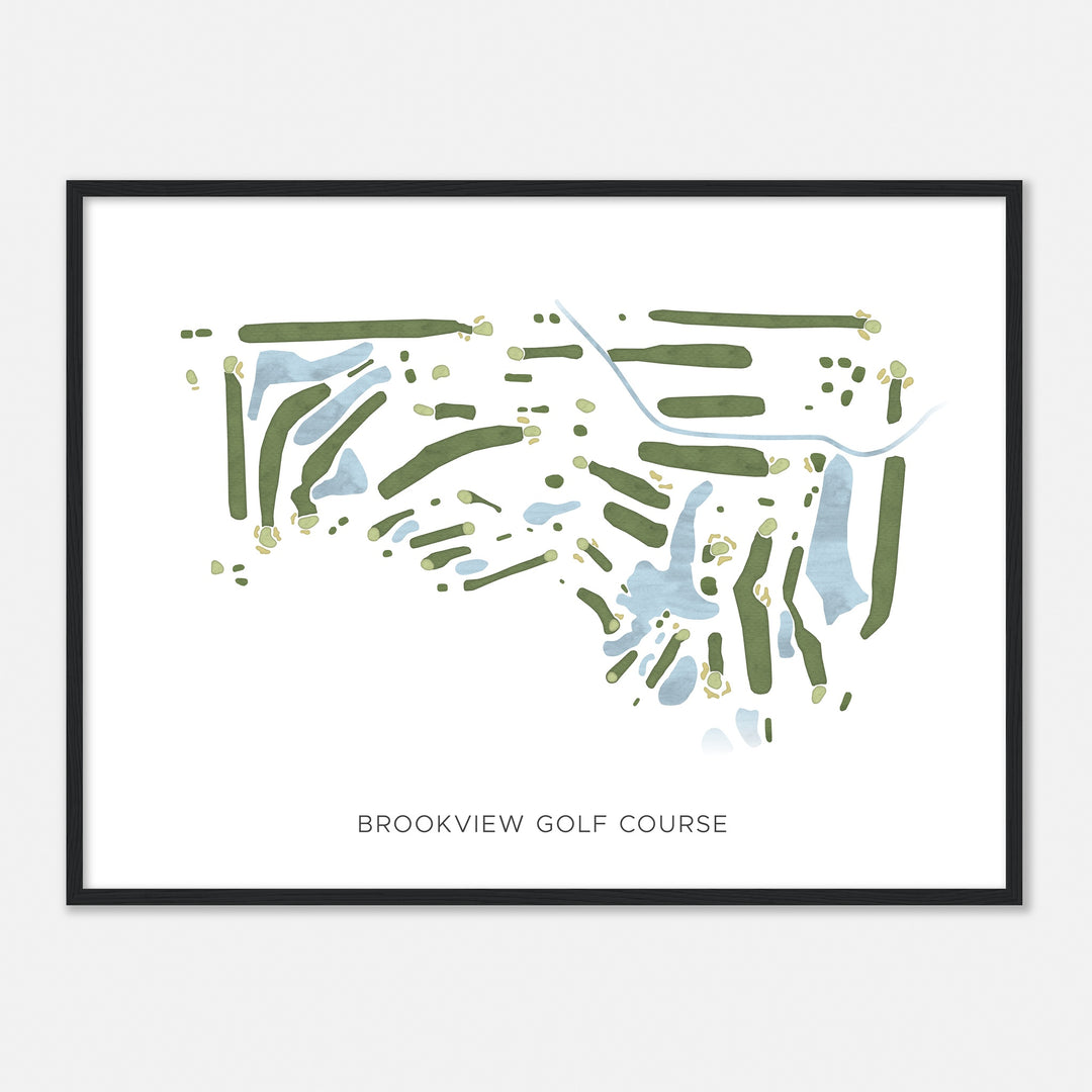 Print of Brookview Golf Course Modern Map