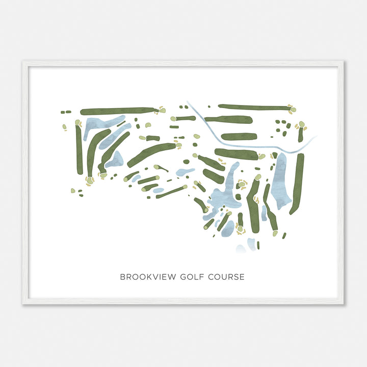 Print of Brookview Golf Course Modern Map