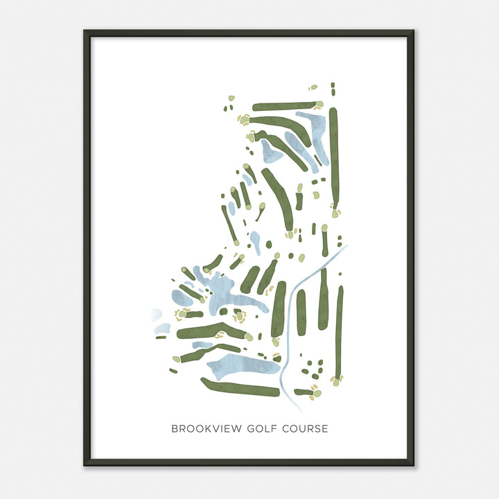 Print of Brookview Golf Course Modern Map