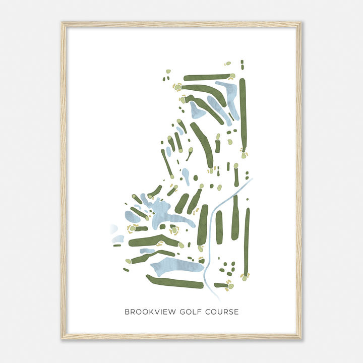 Print of Brookview Golf Course Modern Map