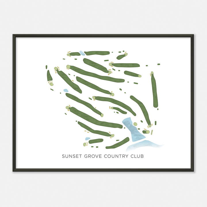 Print of Sunset Grove Country Club Modern Map