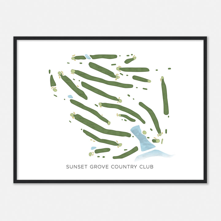 Print of Sunset Grove Country Club Modern Map