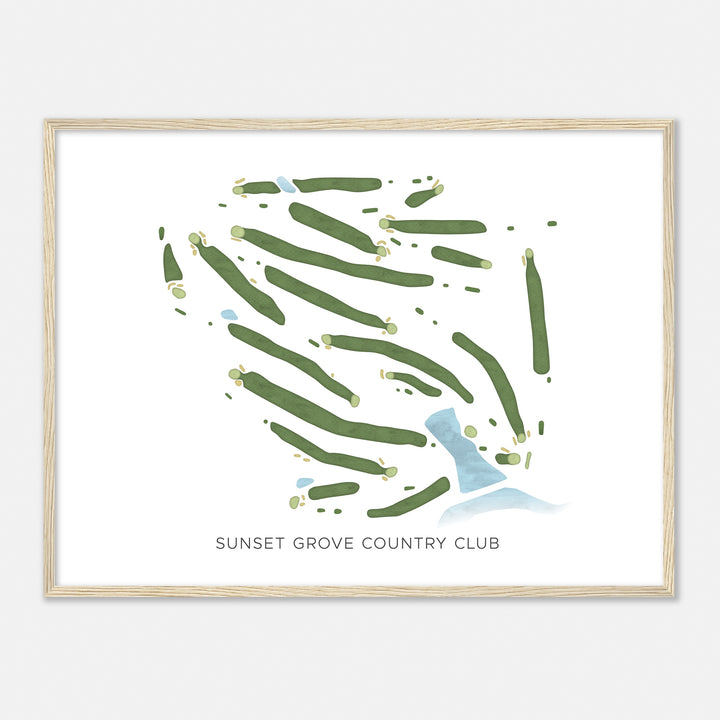 Print of Sunset Grove Country Club Modern Map