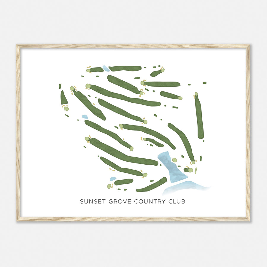 Print of Sunset Grove Country Club Modern Map