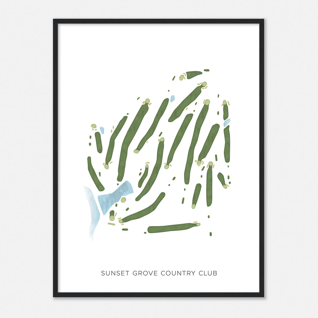 Print of Sunset Grove Country Club Modern Map