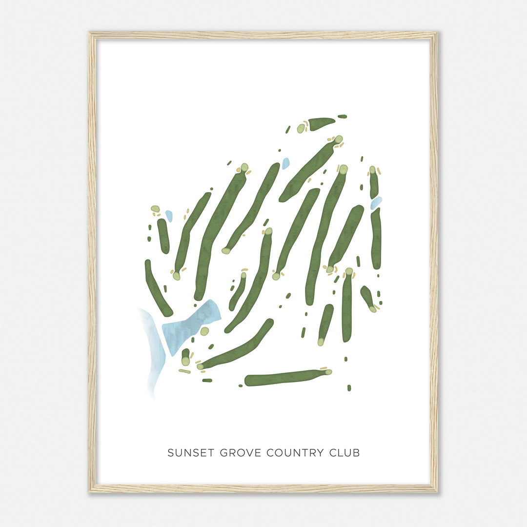 Print of Sunset Grove Country Club Modern Map