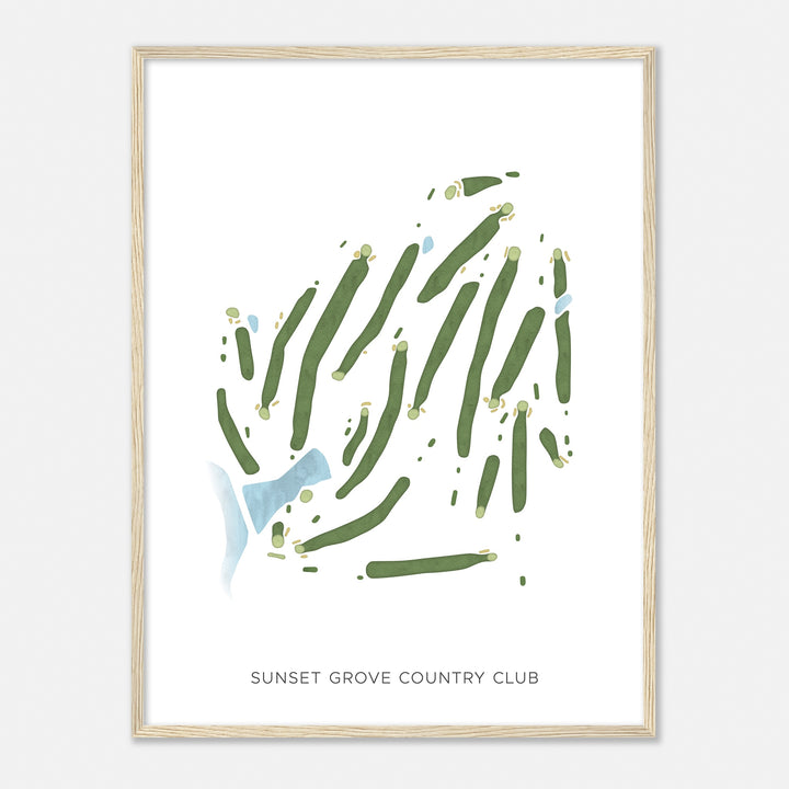 Print of Sunset Grove Country Club Modern Map