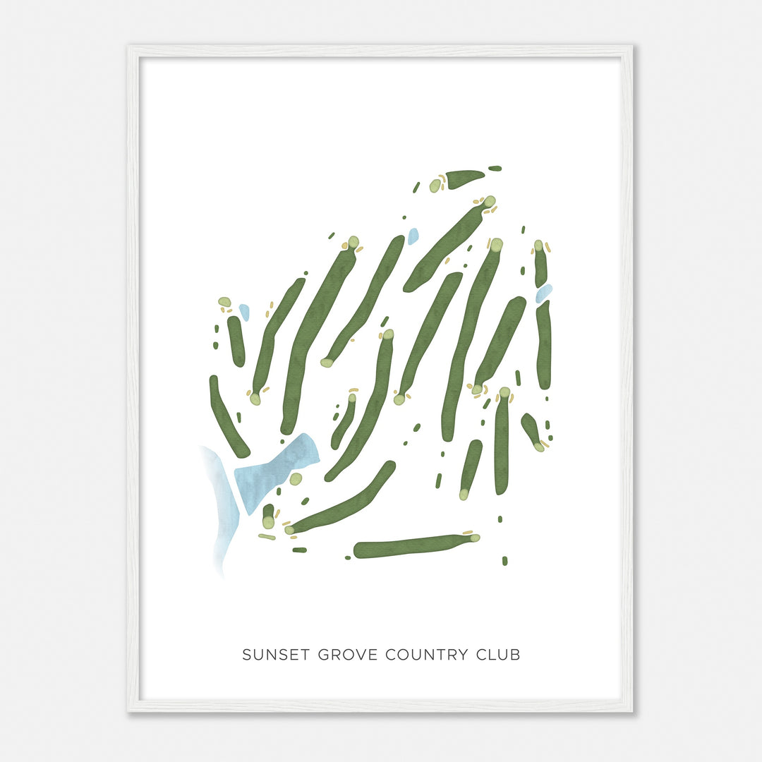 Print of Sunset Grove Country Club Modern Map