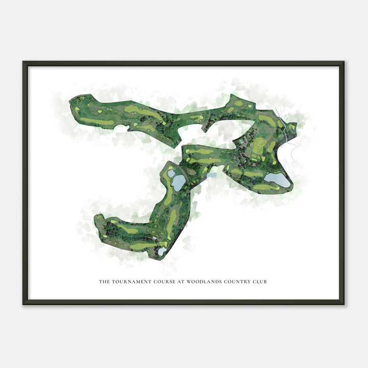 Print of The Tournament Course At Woodlands Country Club Classic Map